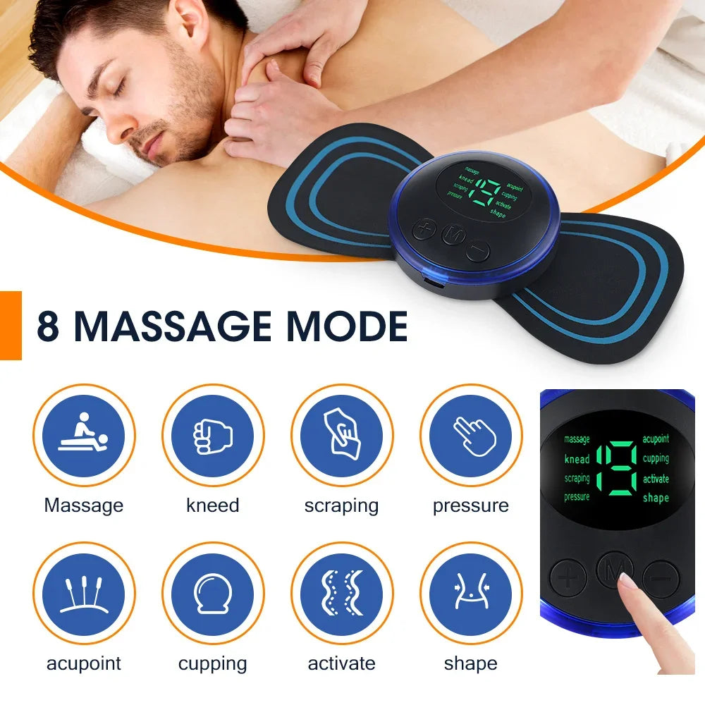 Electric Neck, Back Massager EMS Muscle Massage Stimulator Low Frequency