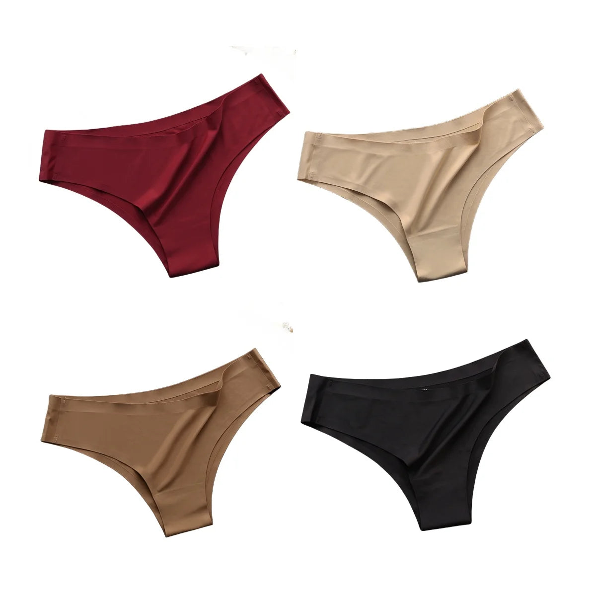 4PCS/Set Seamless Panties Women Sexy Underwear Ice Silk G-string Female Ultra-thin Briefs