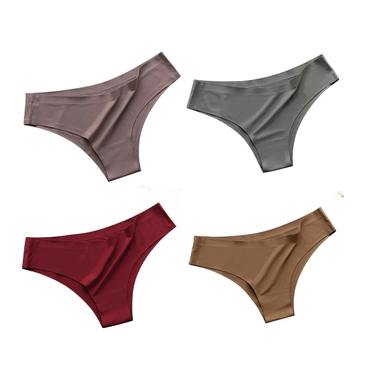 4PCS/Set Seamless Panties Women Sexy Underwear Ice Silk G-string Female Ultra-thin Briefs