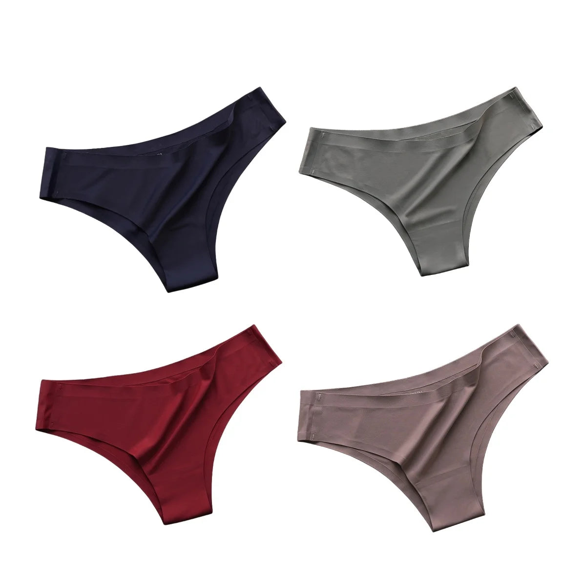 4PCS/Set Seamless Panties Women Sexy Underwear Ice Silk G-string Female Ultra-thin Briefs