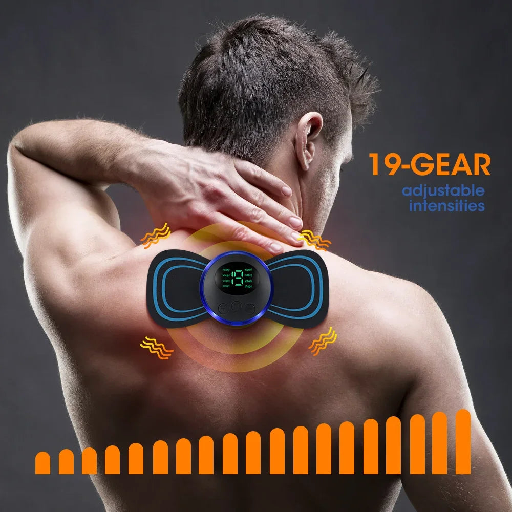 Electric Neck, Back Massager EMS Muscle Massage Stimulator Low Frequency