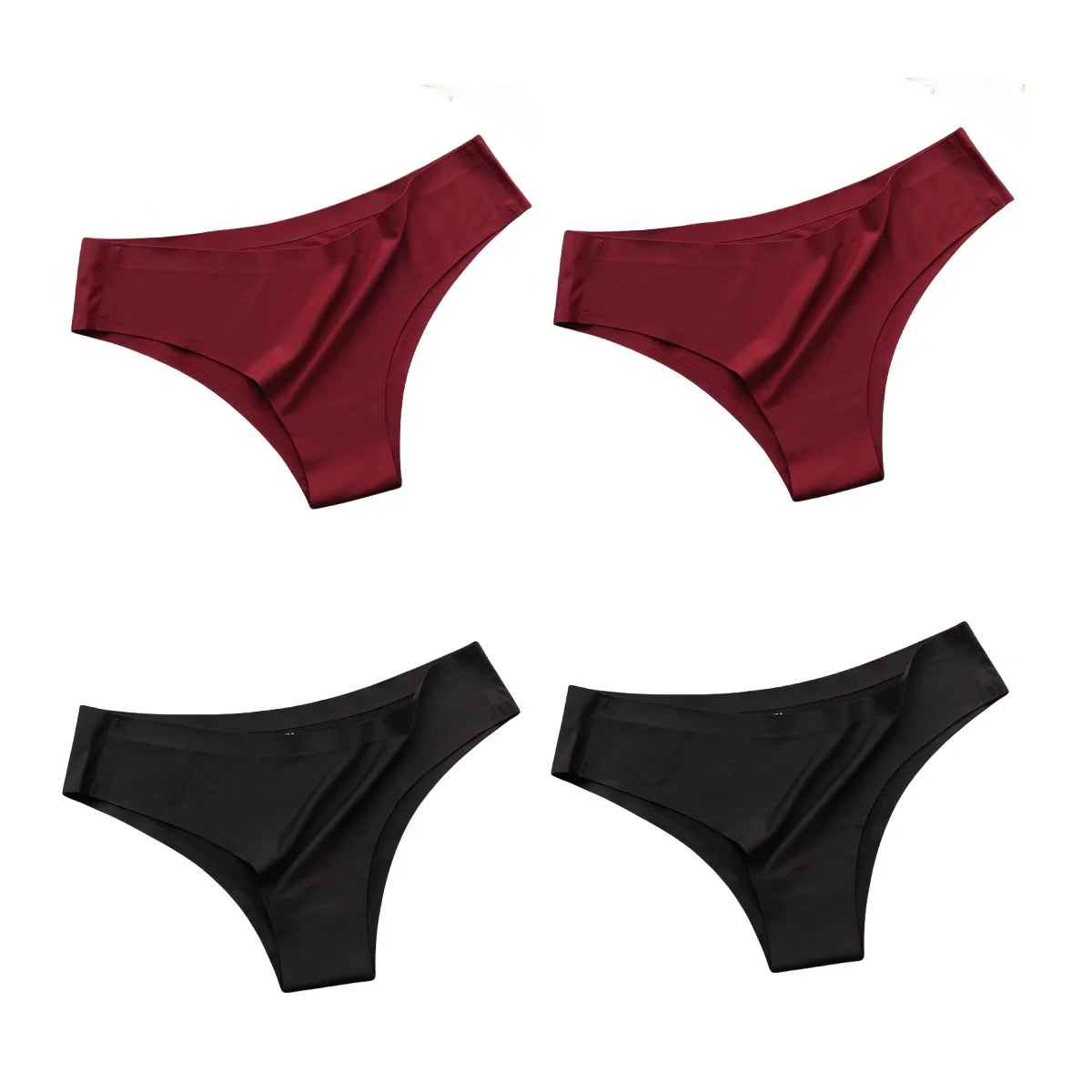 4PCS/Set Seamless Panties Women Sexy Underwear Ice Silk G-string Female Ultra-thin Briefs