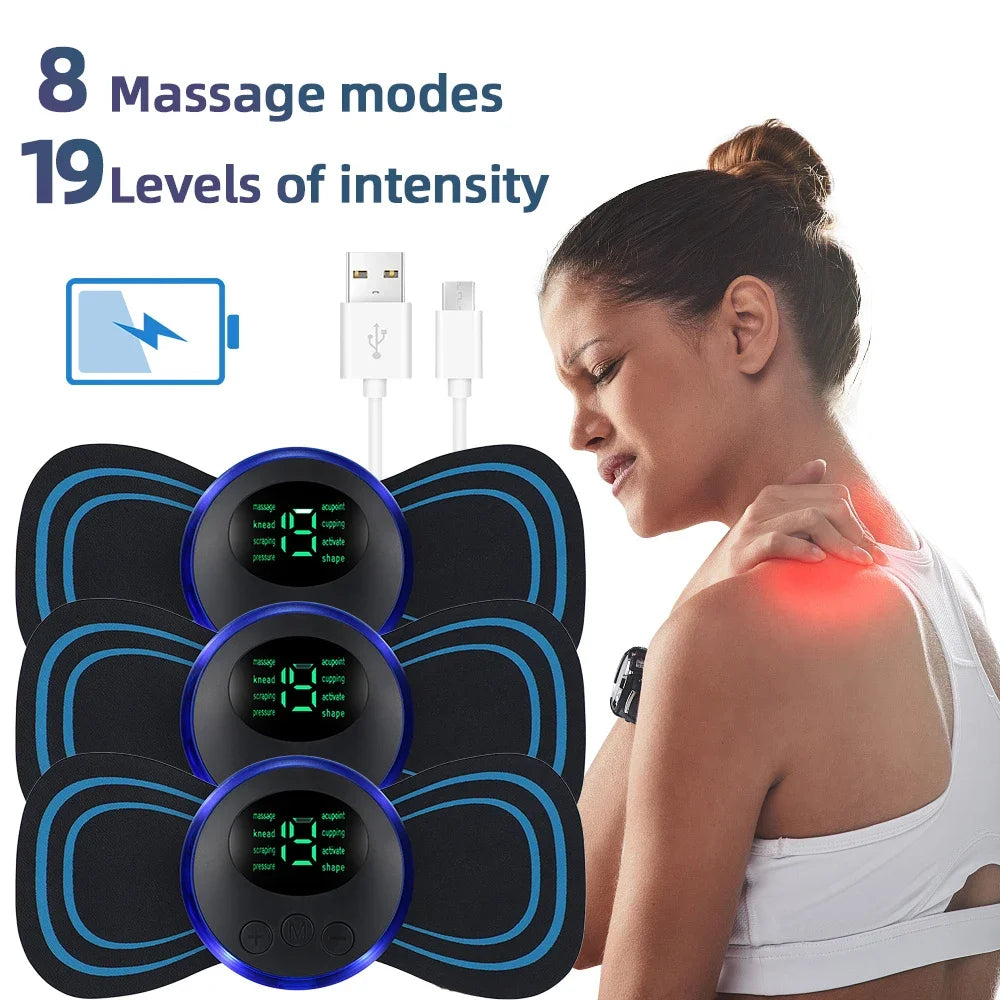 Electric Neck, Back Massager EMS Muscle Massage Stimulator Low Frequency