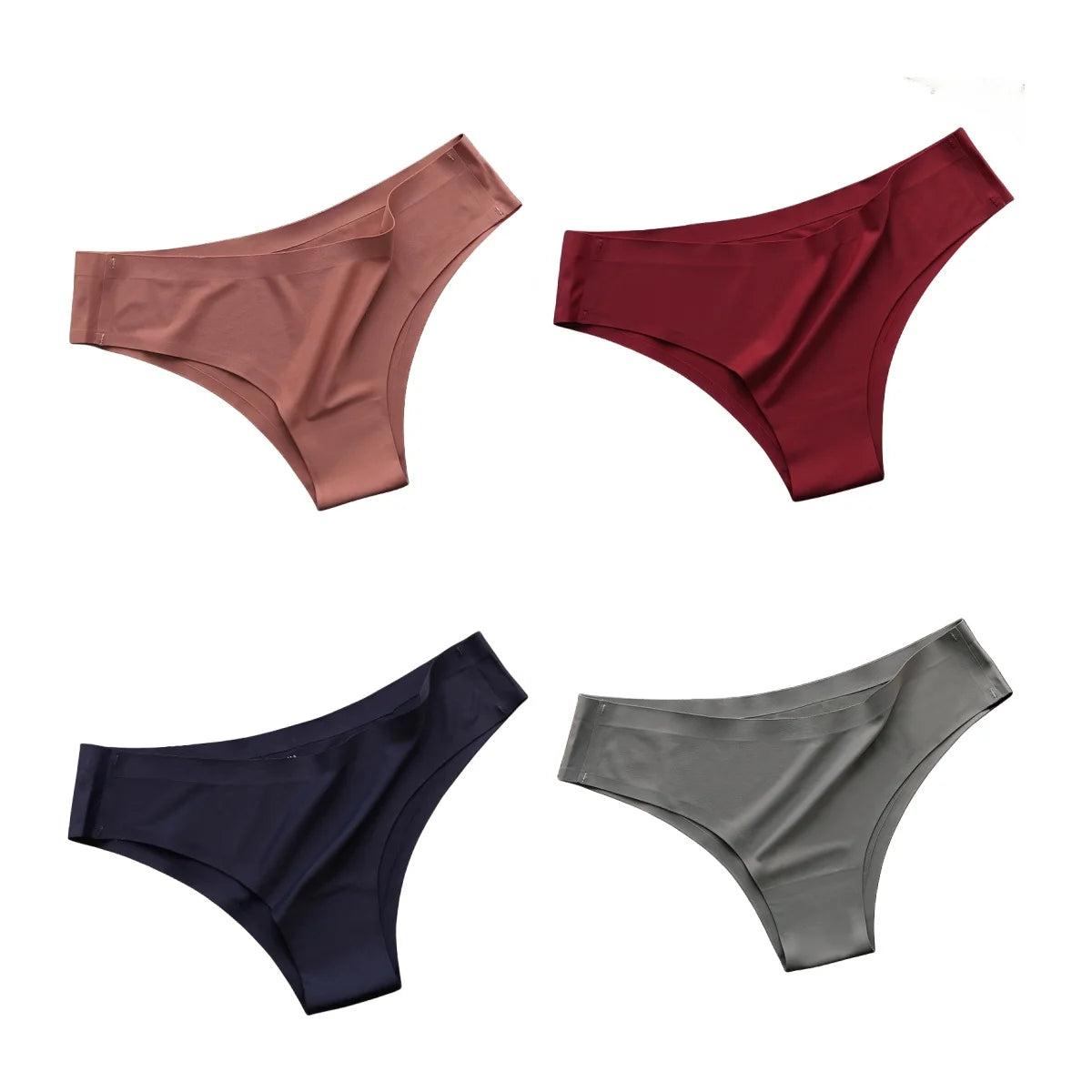 4PCS/Set Seamless Panties Women Sexy Underwear Ice Silk G-string Female Ultra-thin Briefs
