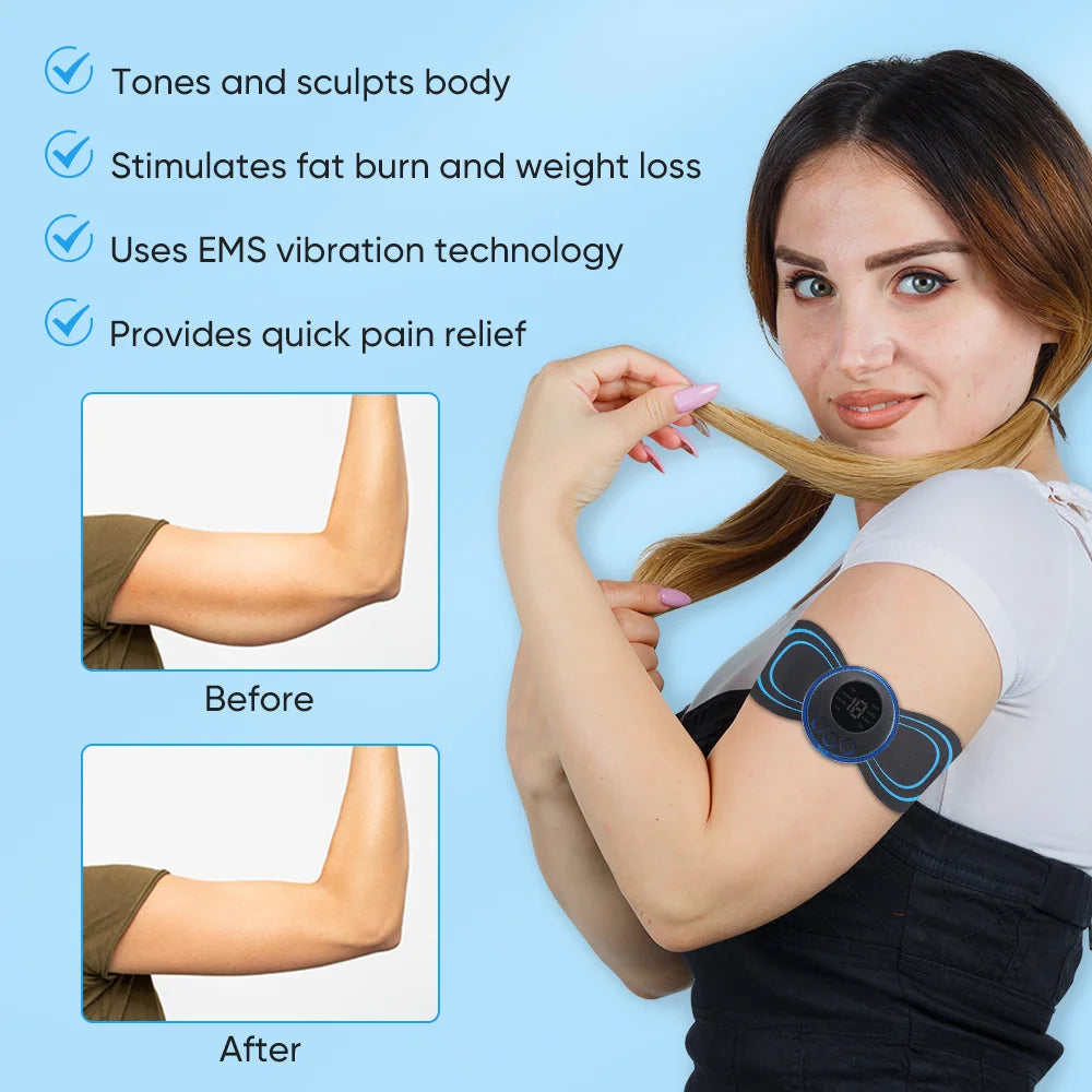 Electric Neck, Back Massager EMS Muscle Massage Stimulator Low Frequency