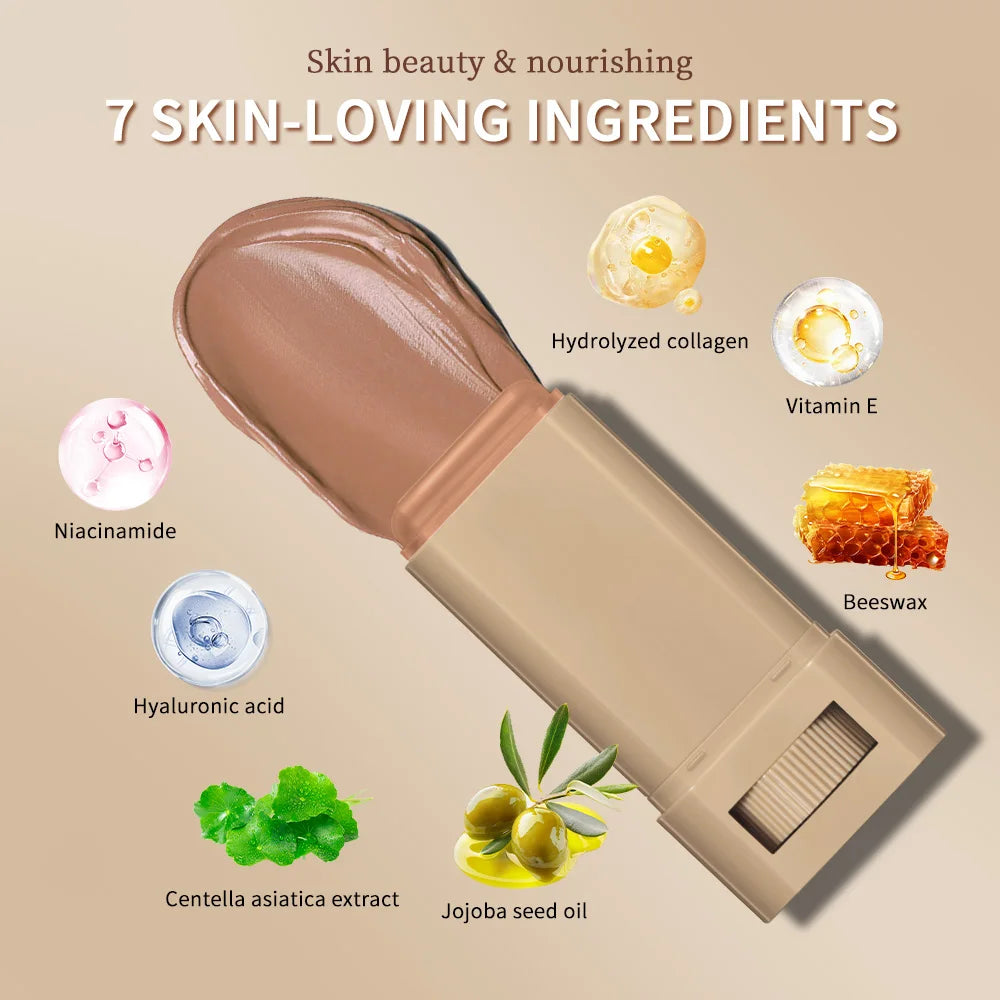 Face Skin Tint Stick Waterproof Nourishing Solid Tinted Serum Foundation