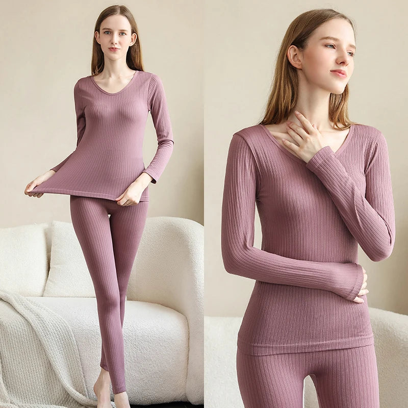 1 Set Warm Thermal Underwear Sexy Ladies Intimates Long Johns Shaping Clothes