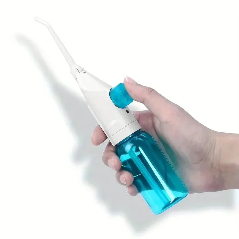 Portable Pressure Oral Irrigator - Water Flosser, Manual Toothpick