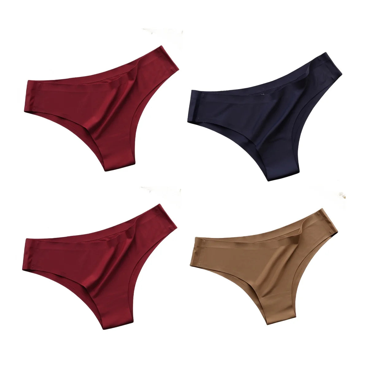 4PCS/Set Seamless Panties Women Sexy Underwear Ice Silk G-string Female Ultra-thin Briefs