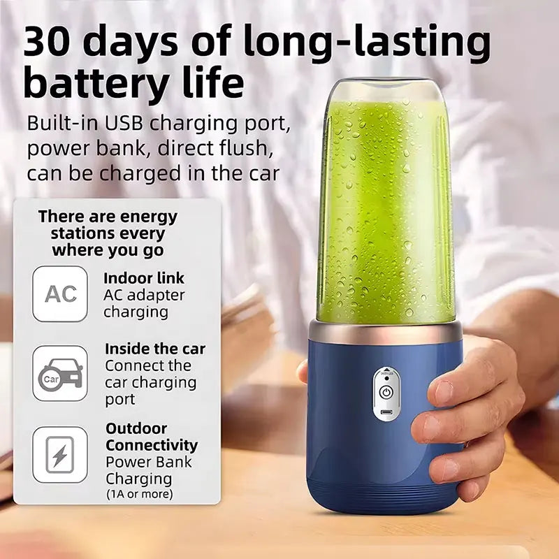 USB Personal Mini Juicer Double Cup Portable Handheld Travel Blender