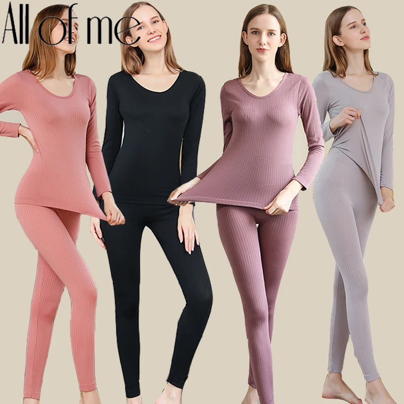 1 Set Warm Thermal Underwear Sexy Ladies Intimates Long Johns Shaping Clothes