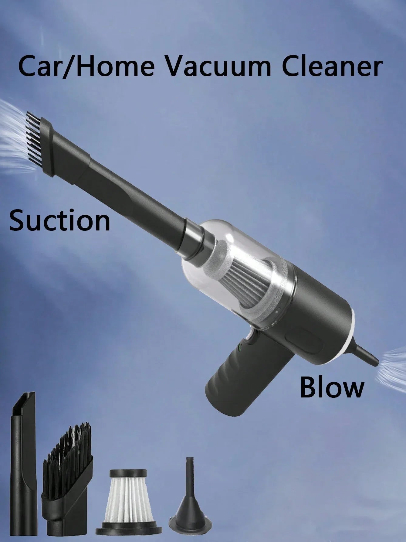 Dual Use Wireless Vacuum Cleaner for Home and Car 120W High Power