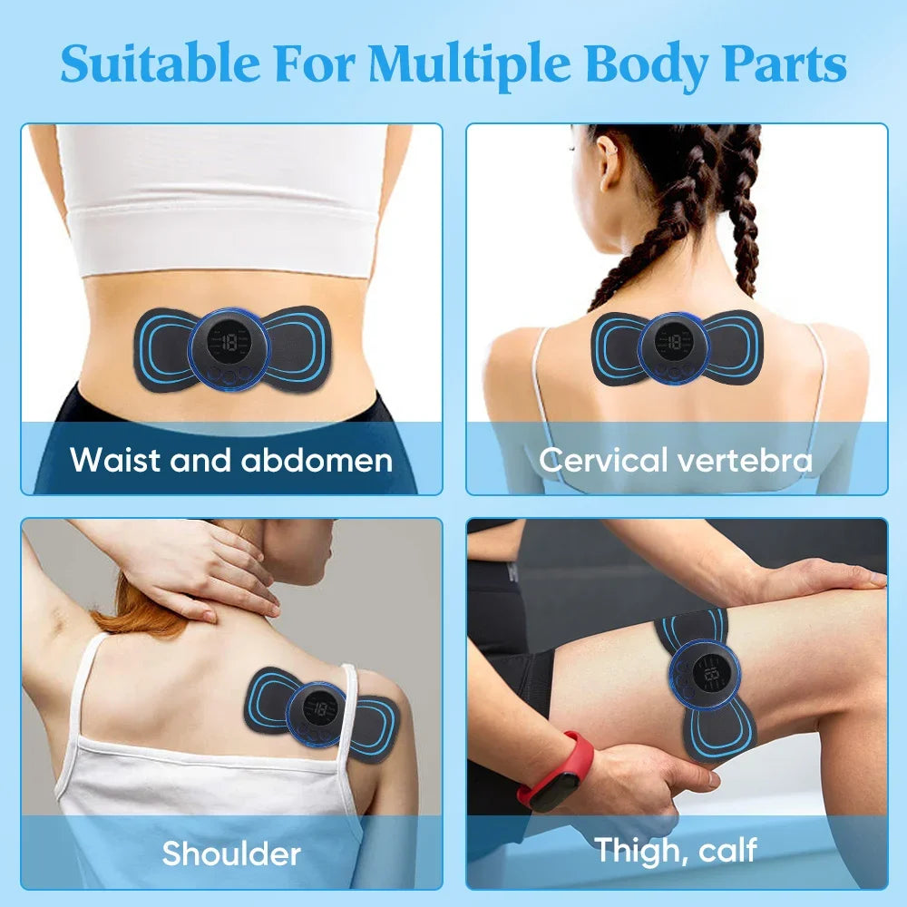 Electric Neck, Back Massager EMS Muscle Massage Stimulator Low Frequency